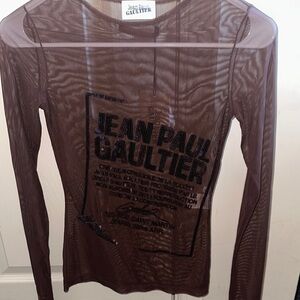 Jean Paul Gaultier Brown Mesh Top